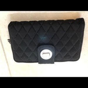 Vera Bradley black quilted wallet.
